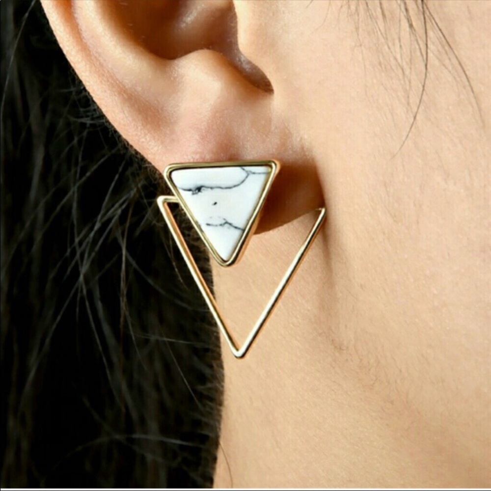 🎻Geometric Marble Earrings 💃🏽